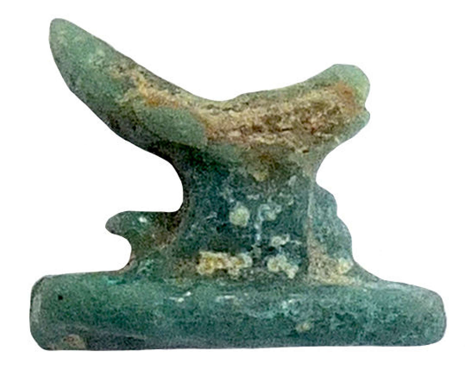 A diminutive Egyptian faience headrest amulet, c. 600 B.C.