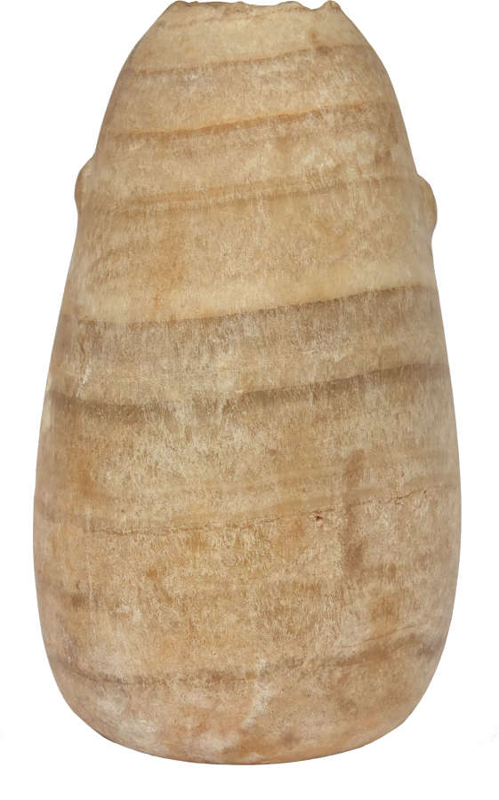 An Egyptian banded alabaster alabastron, c. 600-332 B.C.