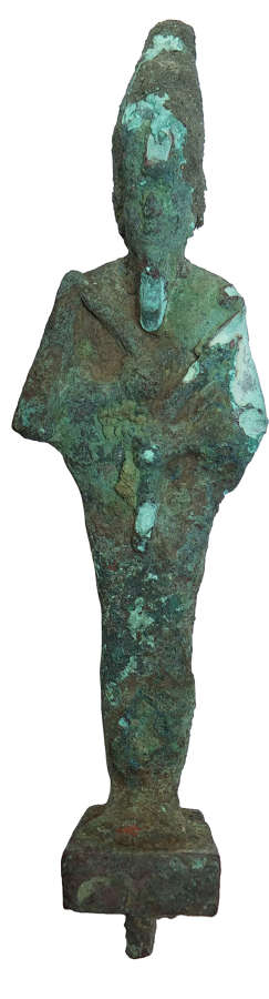 A large Egyptian bronze figure of Osiris, Late Period, c. 700-30 B.C.