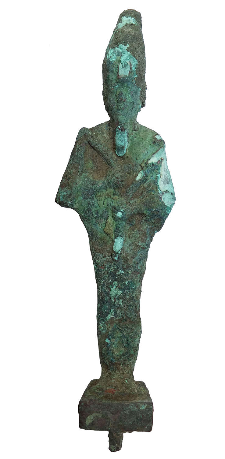 A large Egyptian bronze figure of Osiris, Late Period, c. 700-30 B.C.