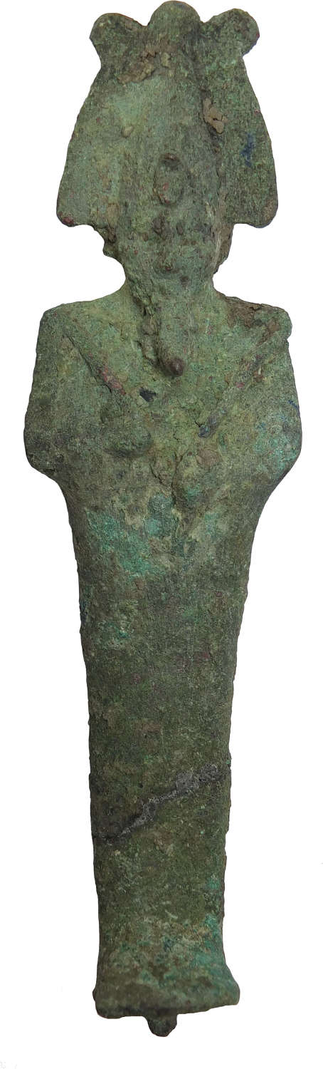 A good-sized Egyptian bronze figure of Osiris, c. 700-30 B.C.