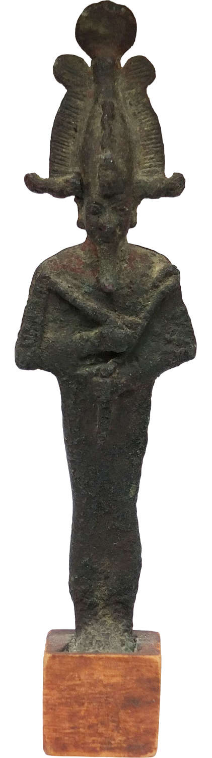 A good-sized Egyptian bronze figure of Osiris, c. 700-30 B.C.