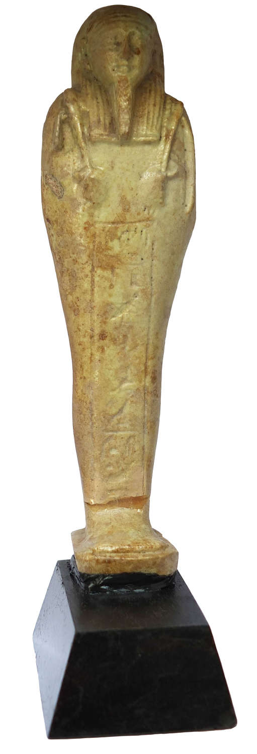 A good-sized Egyptian faience ushabti for the General TchaiHor(pa)ta
