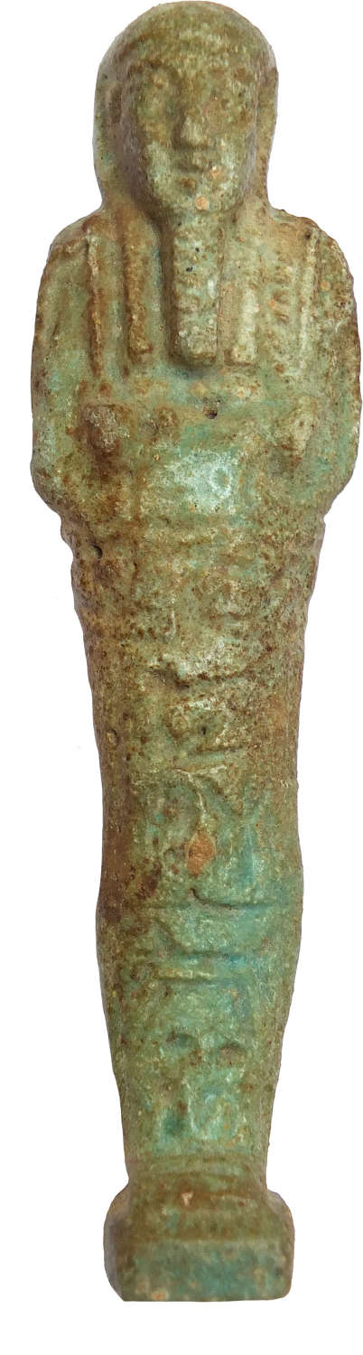 An Egyptian faience ushabti, c. 525-332 B.C.