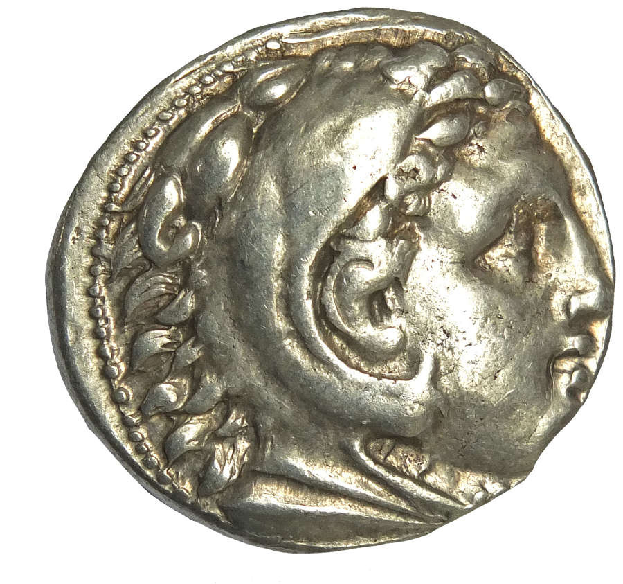 A silver tetradrachm of Alexander the Great (356-323 B.C.)