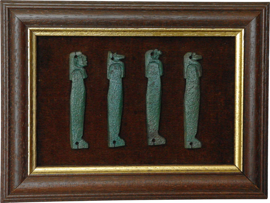 Four Egyptian Sons of Horus amulets with possible Petrie connection