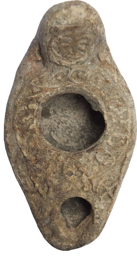 A Byzantine Syro-Palestinian pottery oil lamp, c. 600-700 A.D.