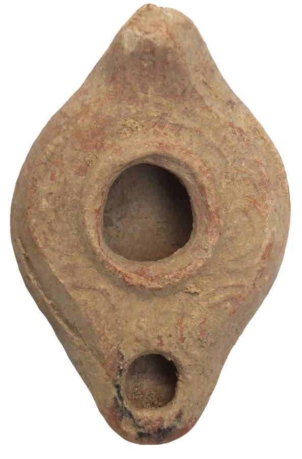 A Late Roman/Byzantine pottery oil lamp, c. 400-600 A.D.