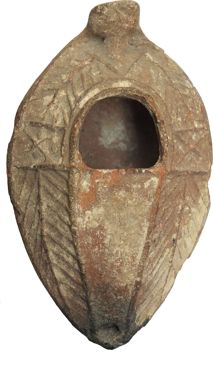 A Syro-Palestinian pottery oil lamp, c. 500–700 A.D.