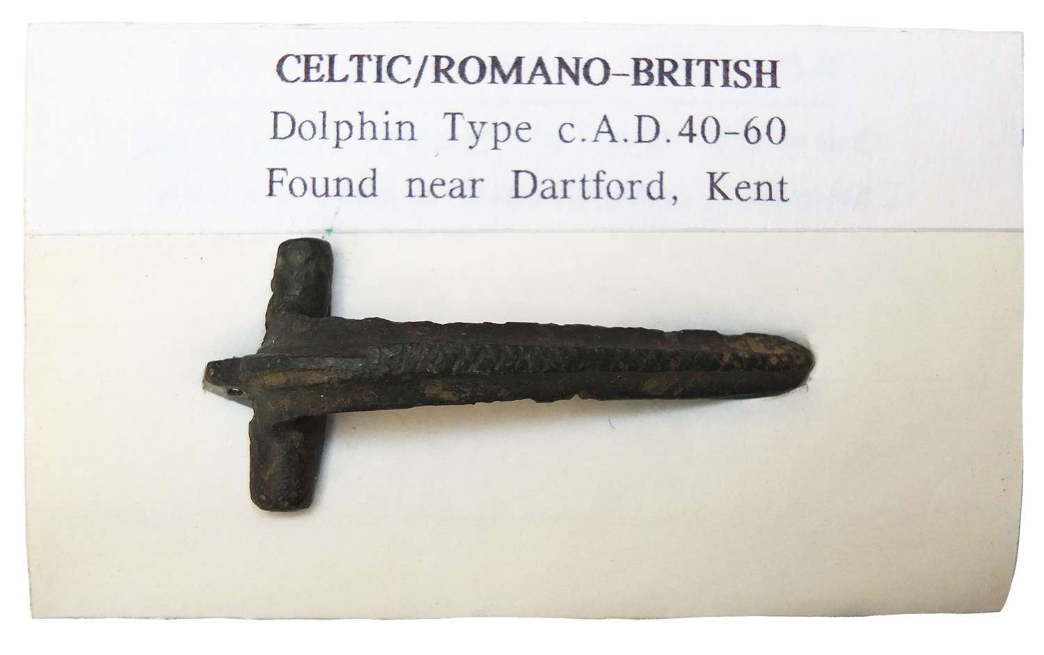 A provenanced Romano-British Dolphin type brooch, c. 40-60 A.D.