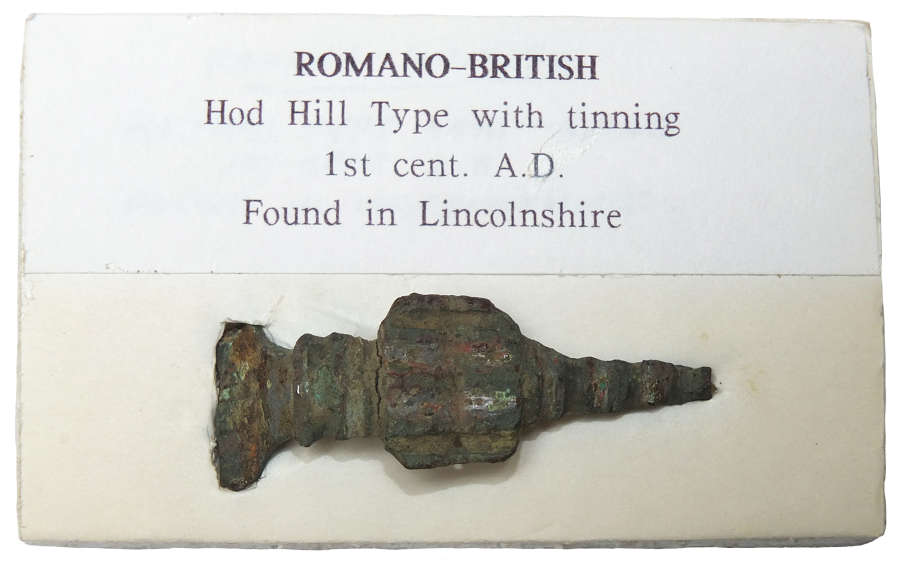 A Romano-British Hod Hill type tinned bronze brooch, 1st Century A.D.