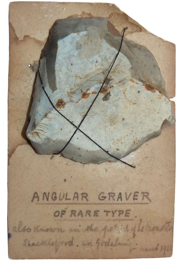 A Neolithic flint scraper found near Godalming, Surrey, in 1928