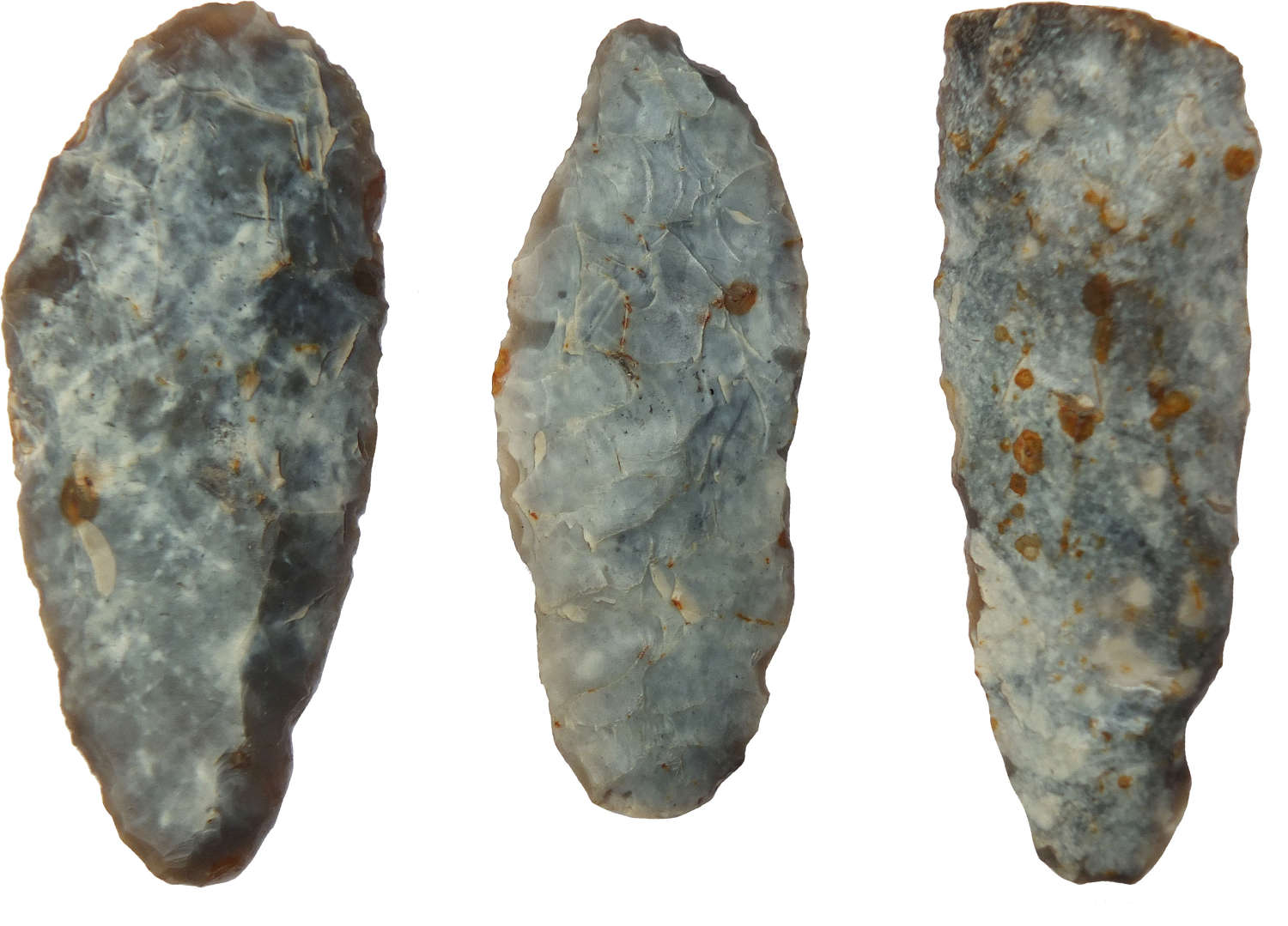 Three Neolithic to Middle Bronze Age flint slug knives