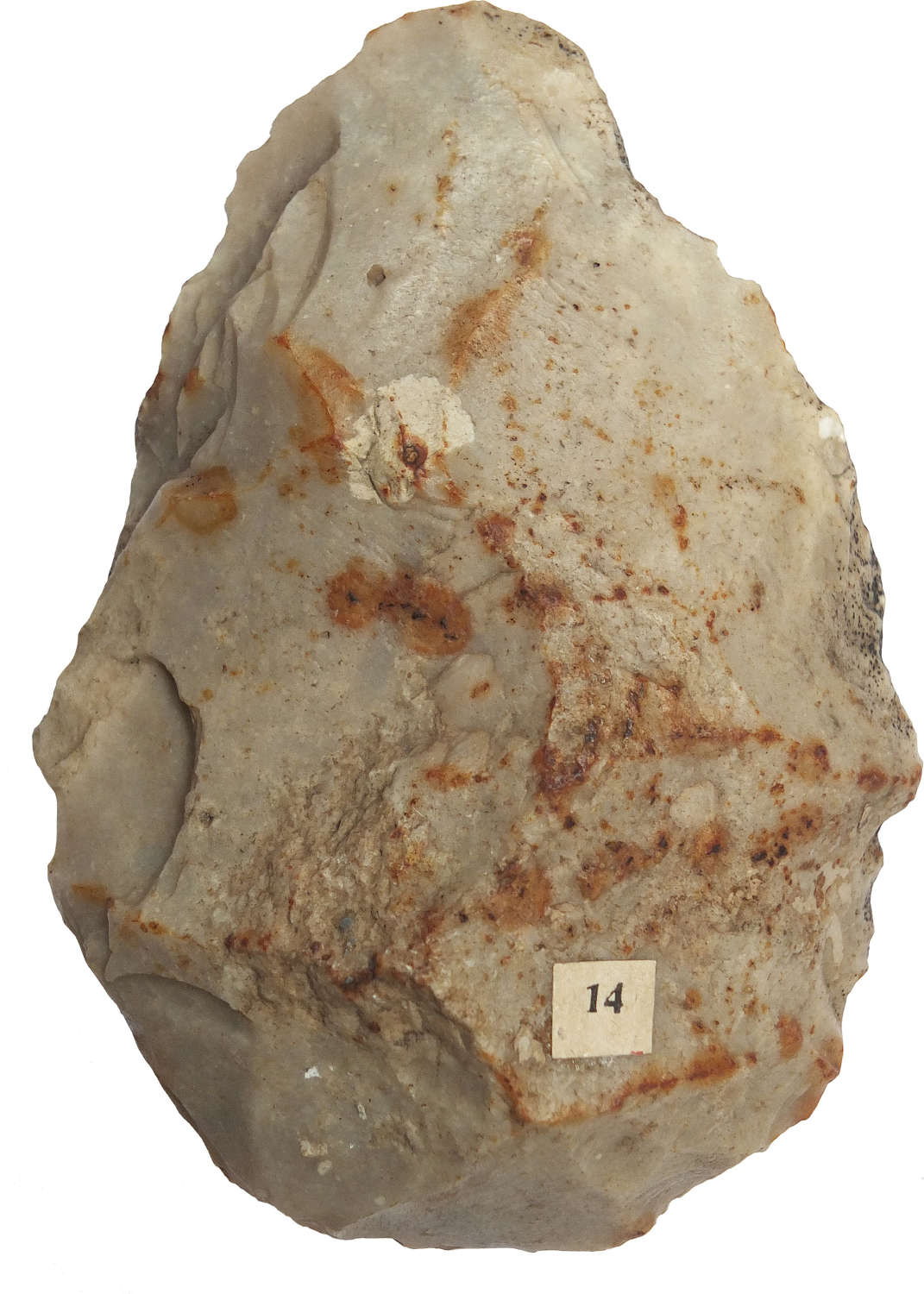 A Palaeolithic flint handaxe believed to have been found in France