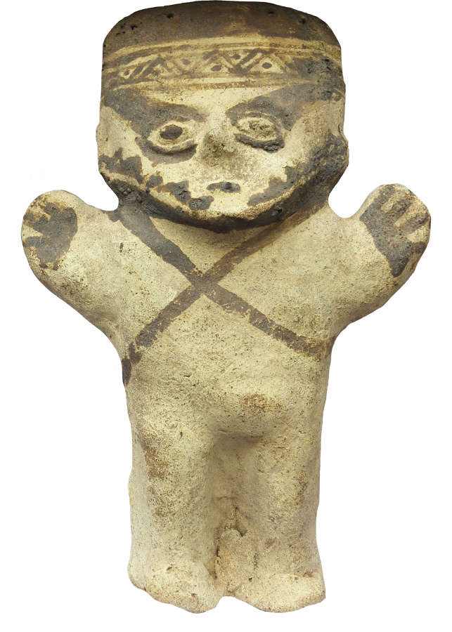 A Chancay standing pottery figure, Peru, c. 1300 A.D.
