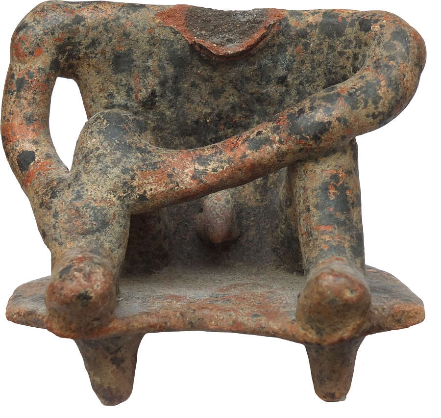 A Nayarit seated male figure, West Mexico, c. 100 B.C.-300 A.D.
