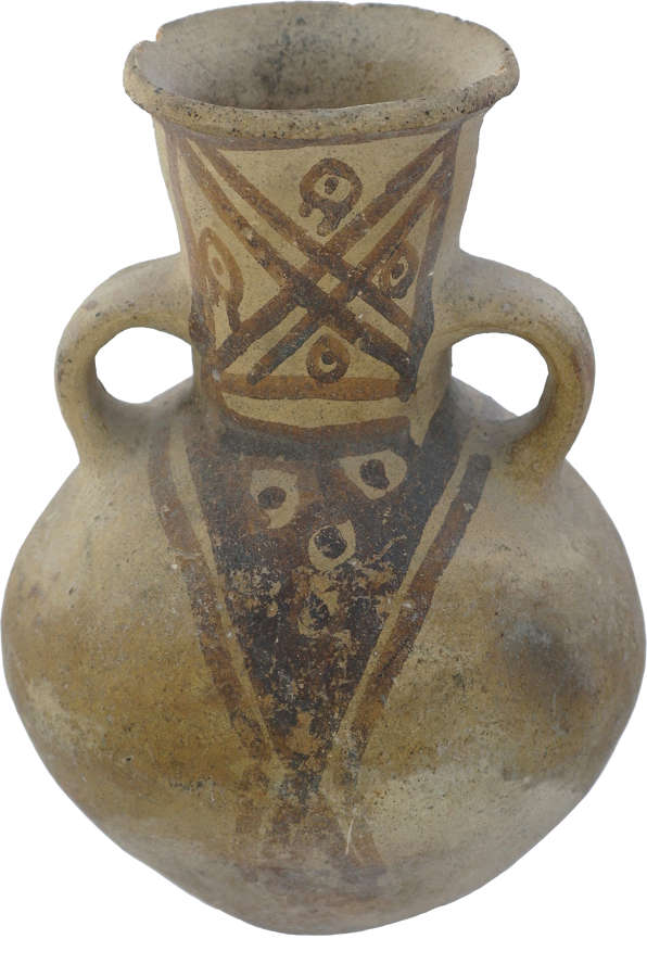 A small Chancay twin-handled amphora, Peru, c. 1000-1400 A.D.