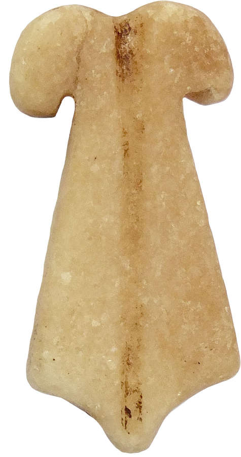 An Egyptian limestone double plumed amulet, c. 730-300 B.C.