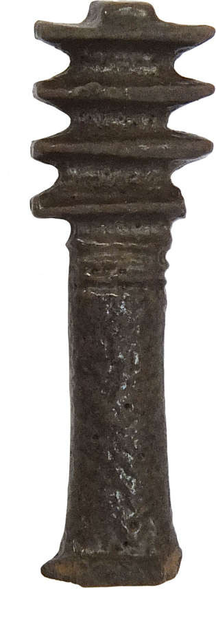 An Egyptian dark green faience Djed column, c. 730-300 B.C.