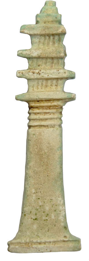 A large Egyptian faience Djed column amulet, c. 730-300 B.C.