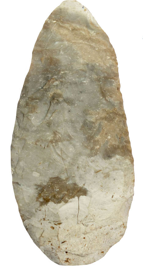 An American Indian bifacially flaked flint knife found in Illinois