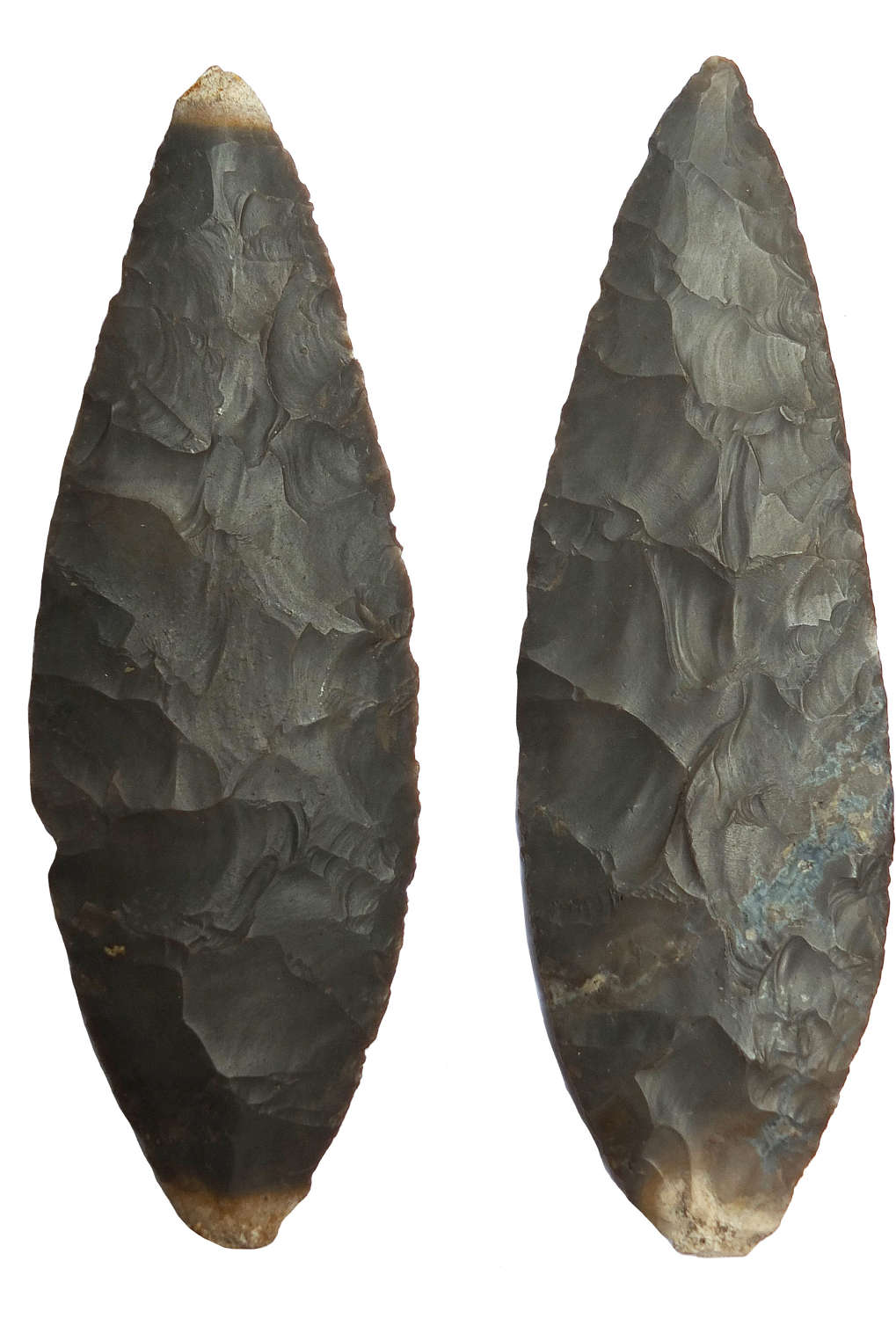 Two fine American Indian brown chert cache blades from Kentucky