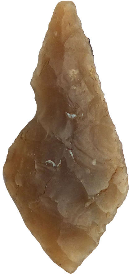 A Neolithic flint arrowhead found at Dorking, Surrey, c. 3500 B.C.