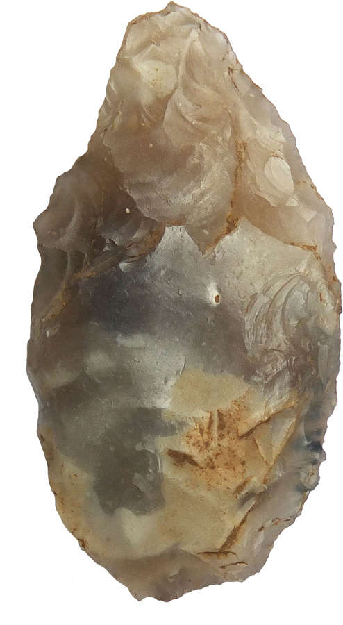 An Early Neolithic flint arrowhead found at Frensham, Surrey