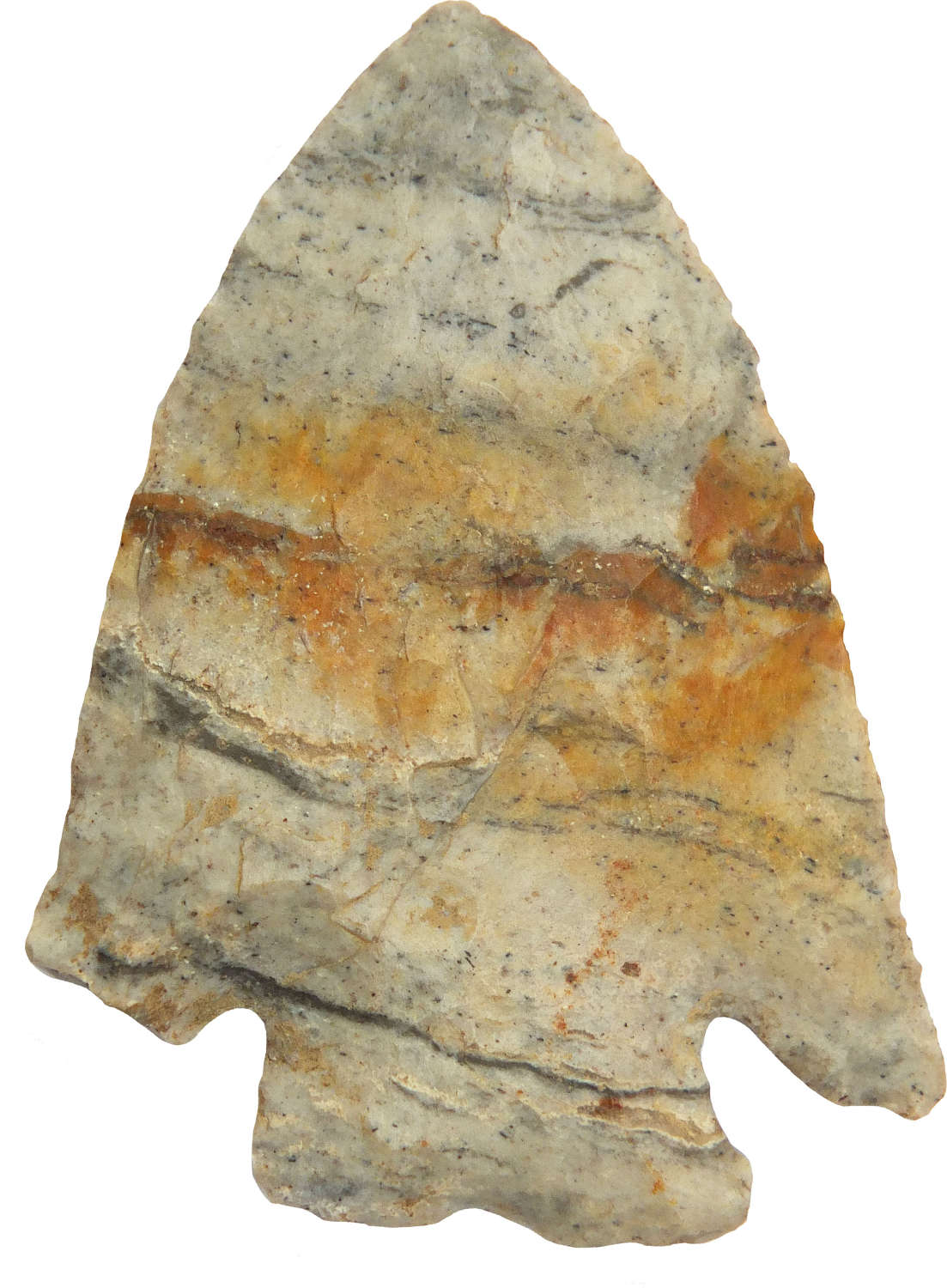 A North American Indian Archaic corner notched stone point