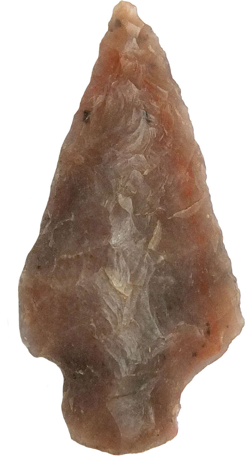 A North American Indian brown flint triangular arrowhead