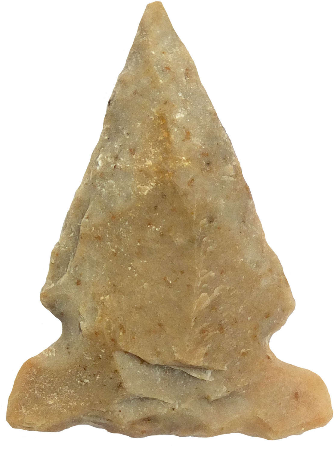 A small North American Indian triangular side-notched flint point