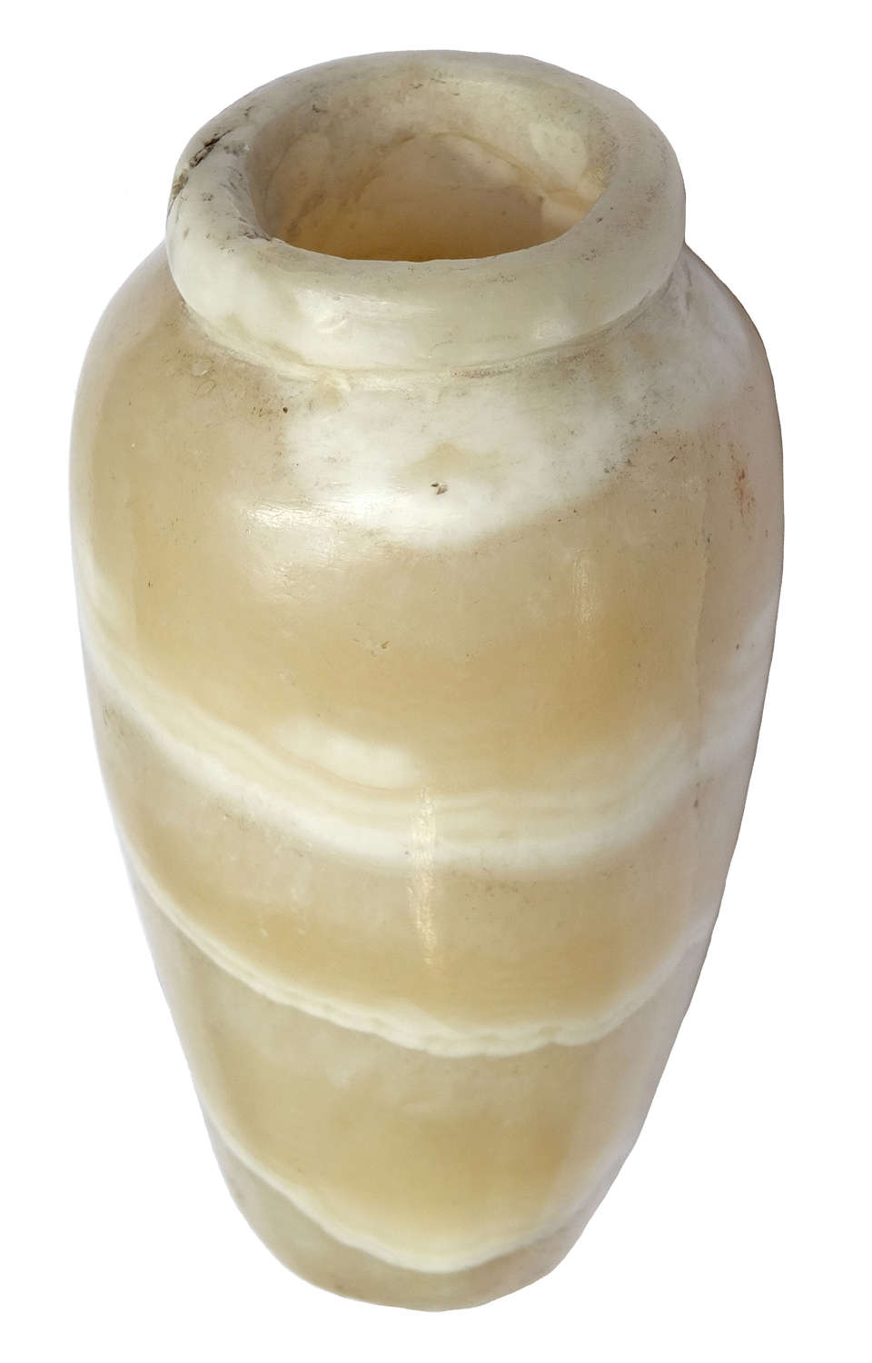 A good-sized Egyptian banded alabaster jar, c. 3rd Millennium B.C.
