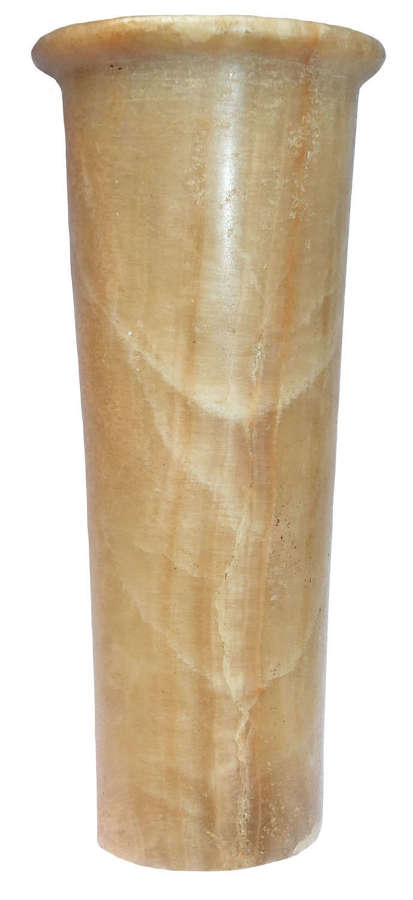 An Egyptian tall cylindrical alabaster jar, c. 3100-2680 B.C.
