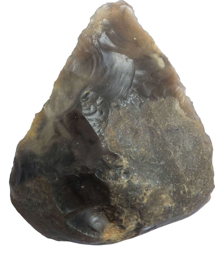 A small Lower Palaeolithic flint triangular handaxe