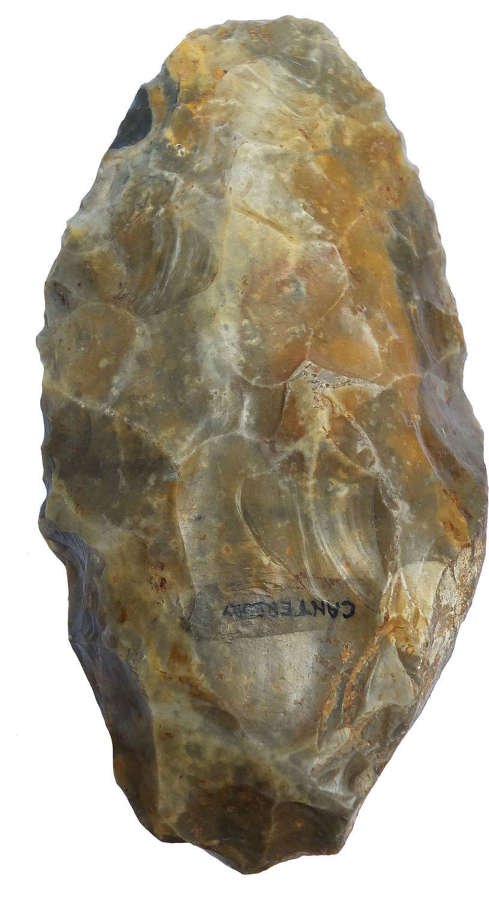 A Lower Palaeolithic flint ovate handaxe from Canterbury, Kent