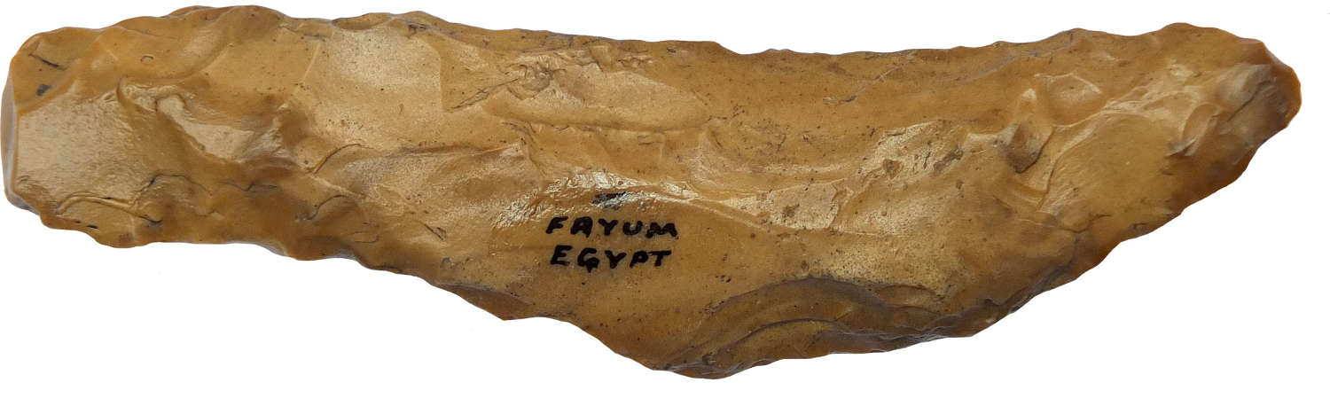 An Egyptian Neolithic or Predynastic brown flint tanged knife