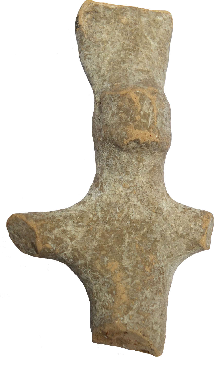 The upper part of a Cypriote votive pottery figure, c. 950 B.C.