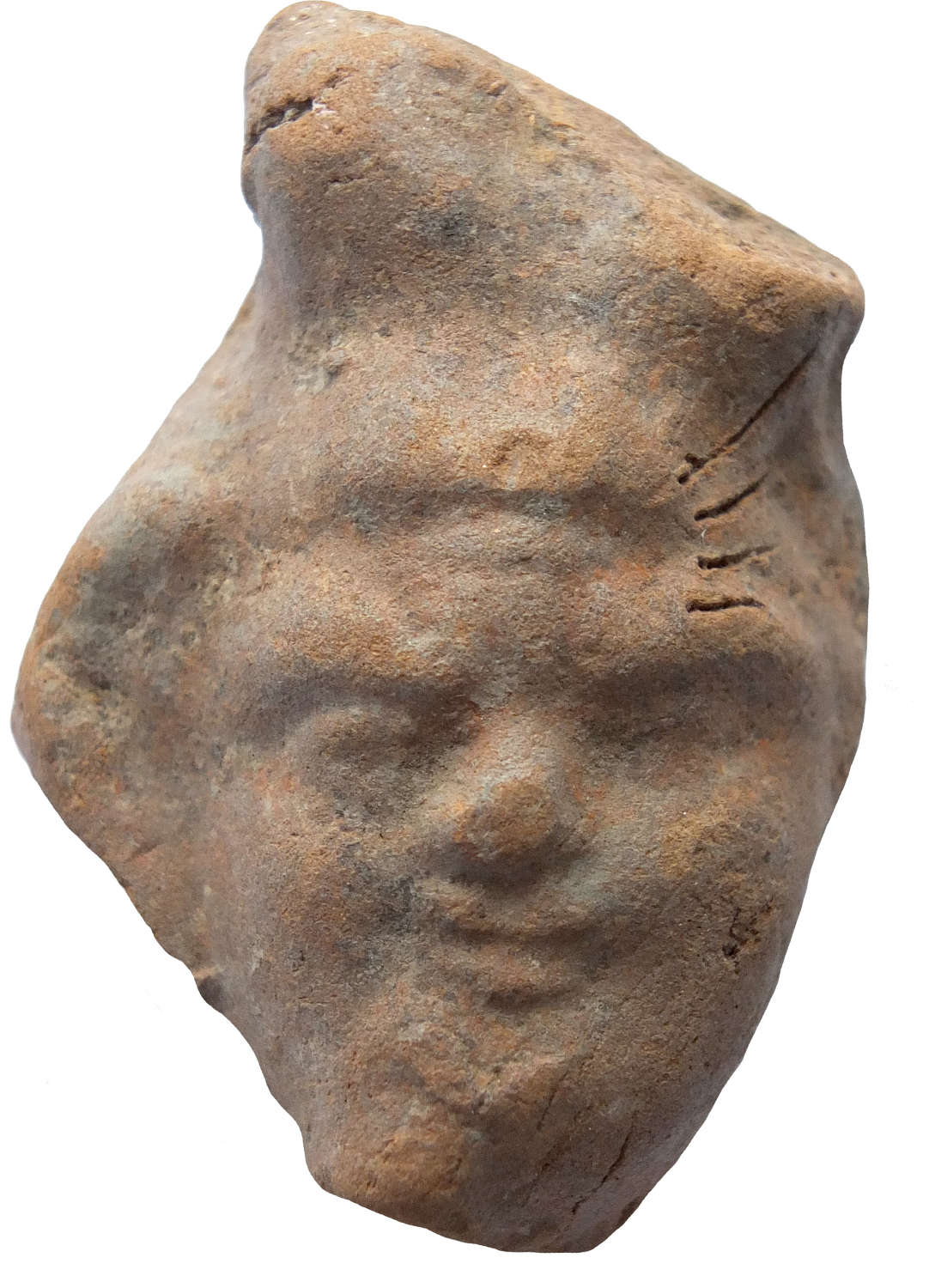 A Romano-Egyptian terracotta head fragment c. 1st Century B.C./A.D.