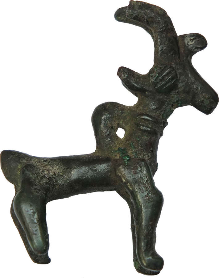 A Luristan bronze pendant figurine of a goat or ibex