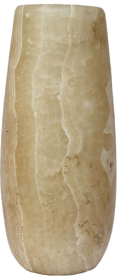 An Egyptian banded alabaster cosmetic vessel, 1st Millennium B.C.
