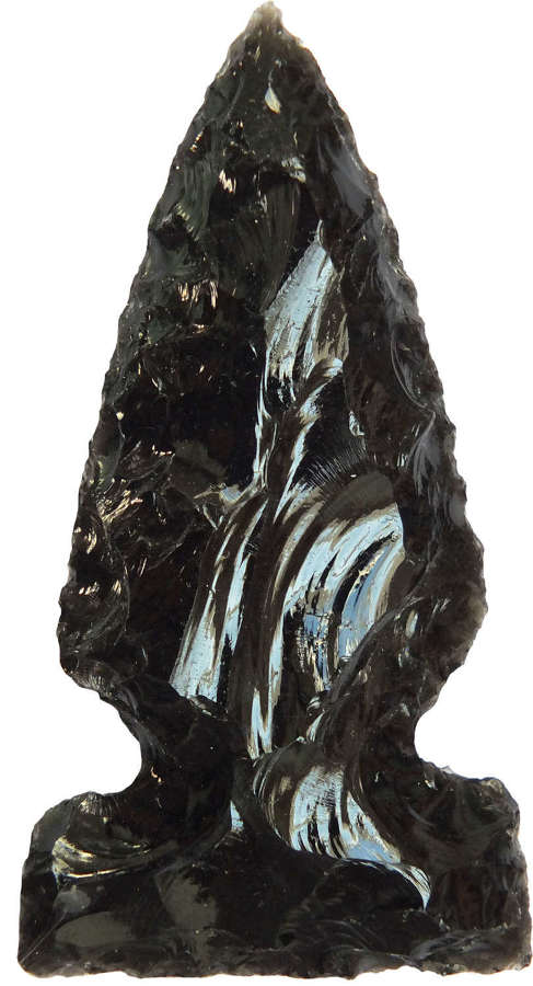 A fine North American side-notched obsidian point