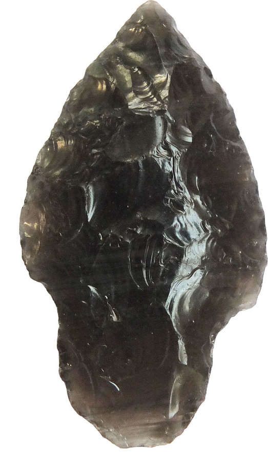 A Mexican obsidian arrowhead, ex Fawcett Collection