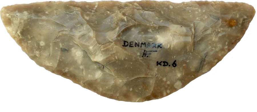A Danish Neolithic bifacially-flaked flint sickle, c. 2000 B.C.