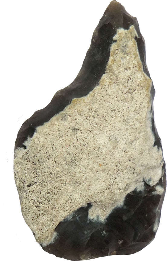 A diminutive Neolithic grey flint awl from West Row, Suffolk