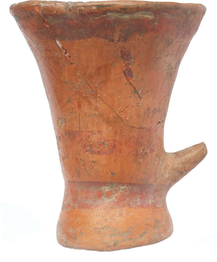 A Bolivian pottery beaker in debased Tiahuanaco style