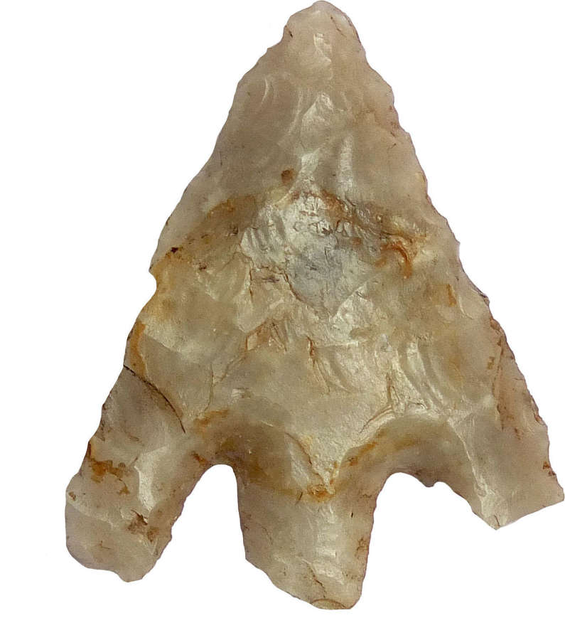 A Late Neolithic - Early Bronze Age barbed and tanged arrowhead