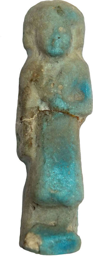 An Egyptian blue faience Reis overseer ushabti, c. 818-656 B.C.