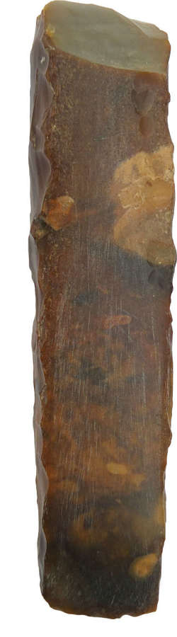 A sizeable fragment of a Danish flint chisel, c. 3300-2800 B.C.