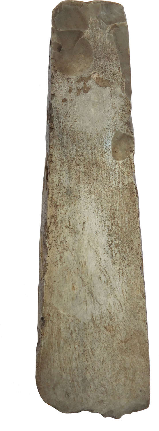 A Danish Neolithic partially-polished flint axe or adzehead