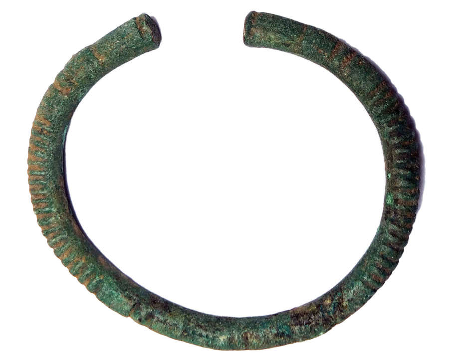A large heavy Near Eastern cast bronze bracelet or anklet